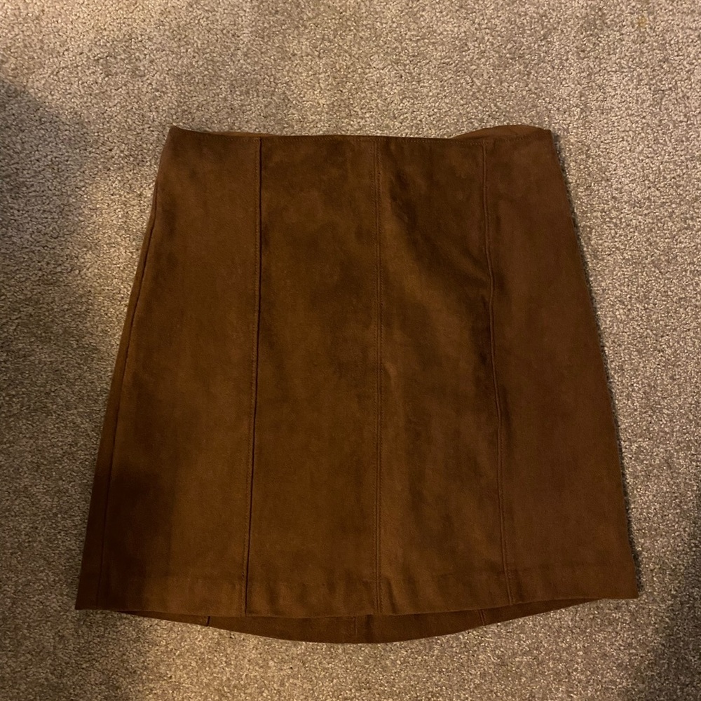 Abercrombie & Fitch Brown A-Line Suede Skirt